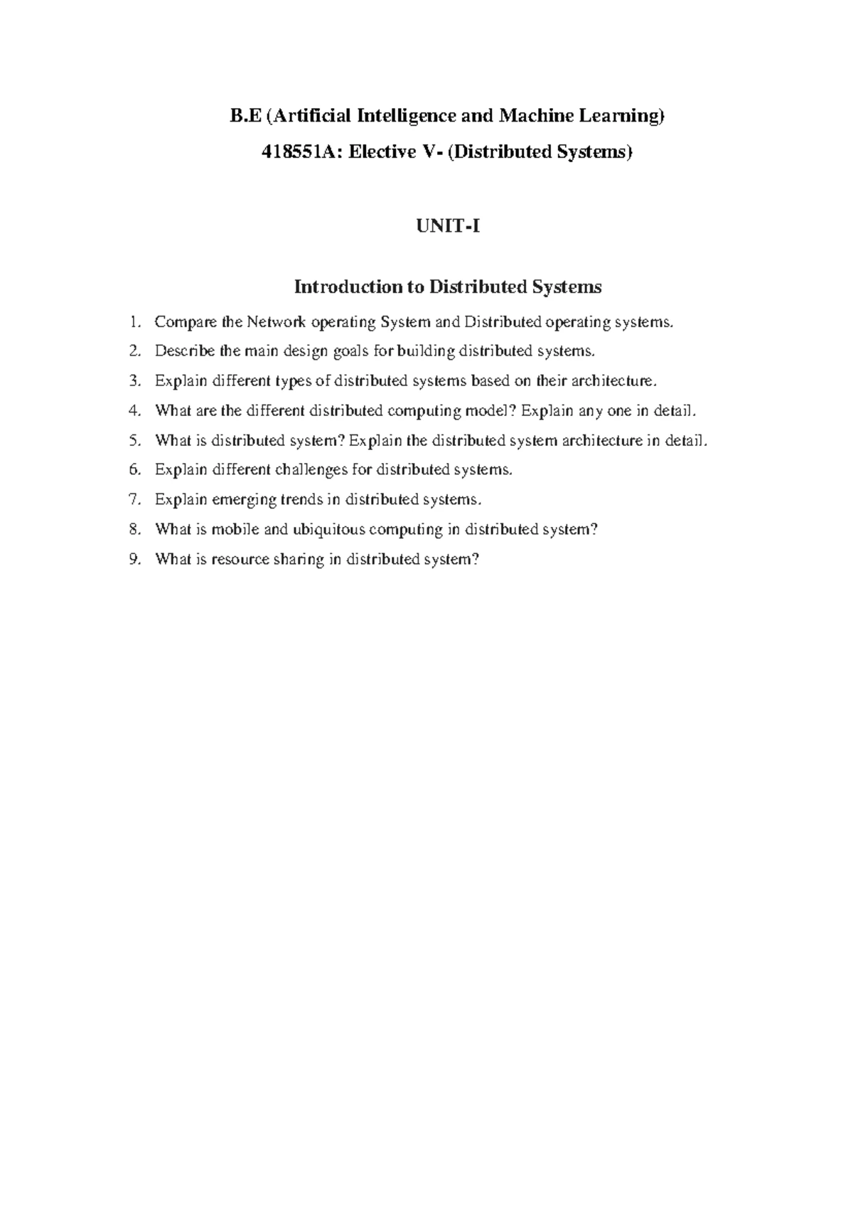 DS Unit 1 2019 - practice notes for ds - Distributed Systems Unit 1 ...