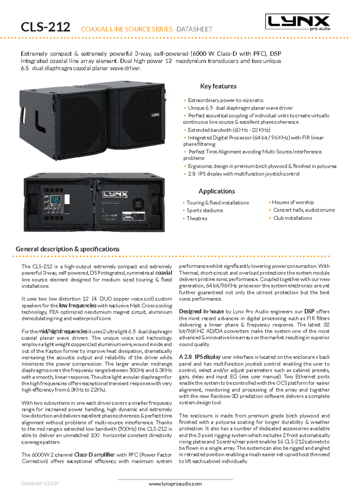 Datasheet for CLS212 Coaxial Line Source Element with DSP Integration ...