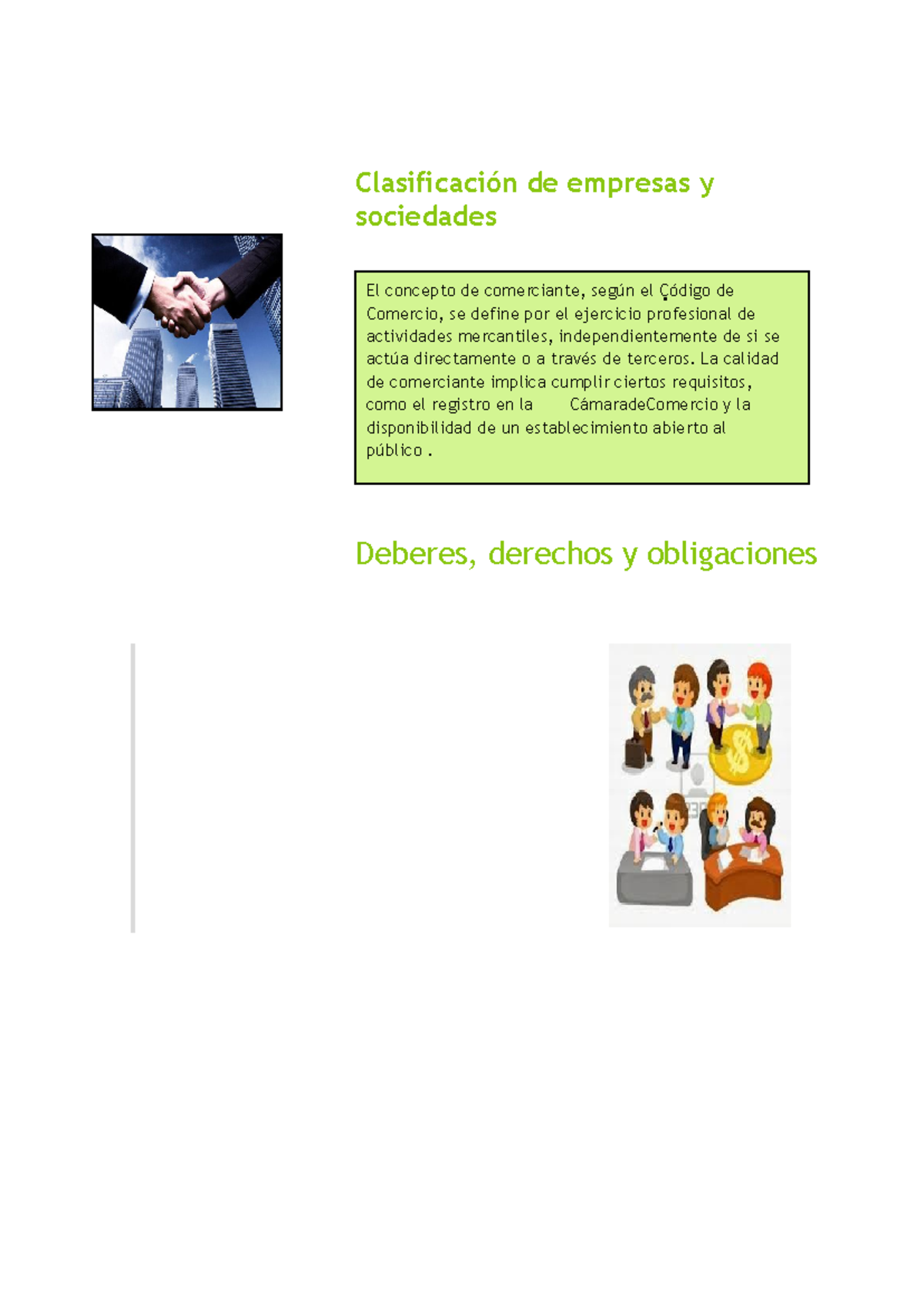 Clasificación de Empresas y Sociedades - Código de Comercio - Studocu