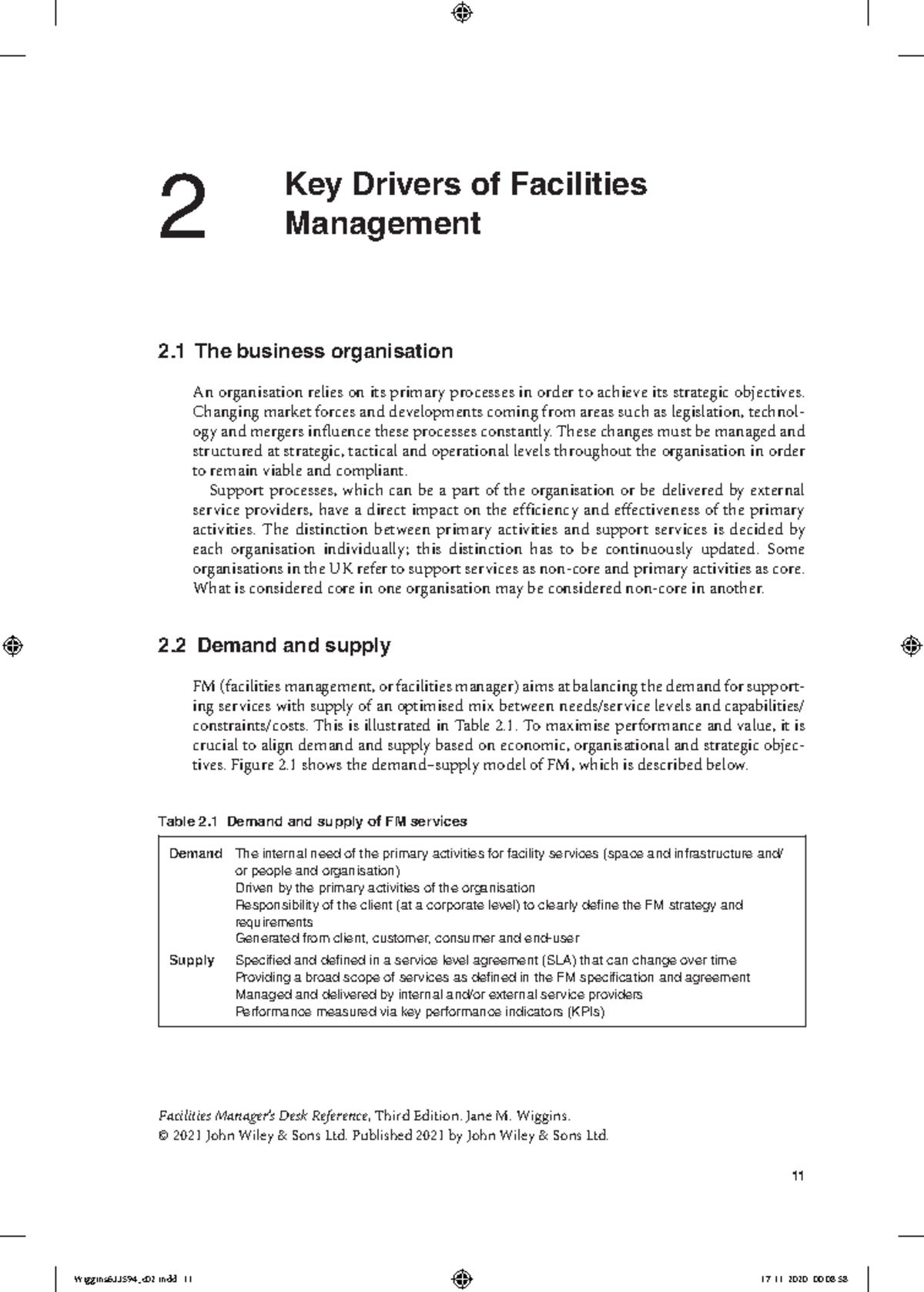 Chapter 2 Key Drivers of Facilities Management - 11 Facilities Manager ...