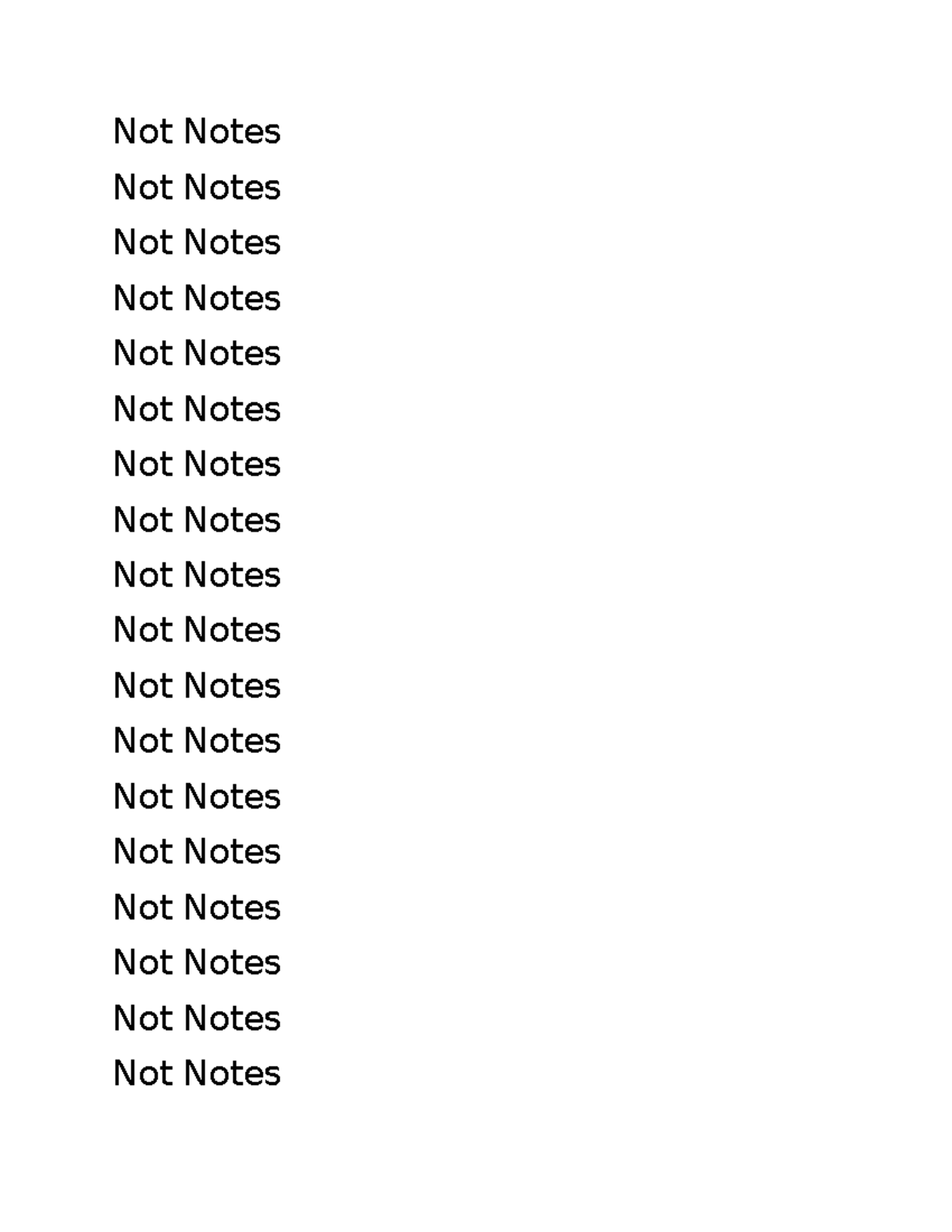 Study Notes Overview for Not Notes Document - Studocu