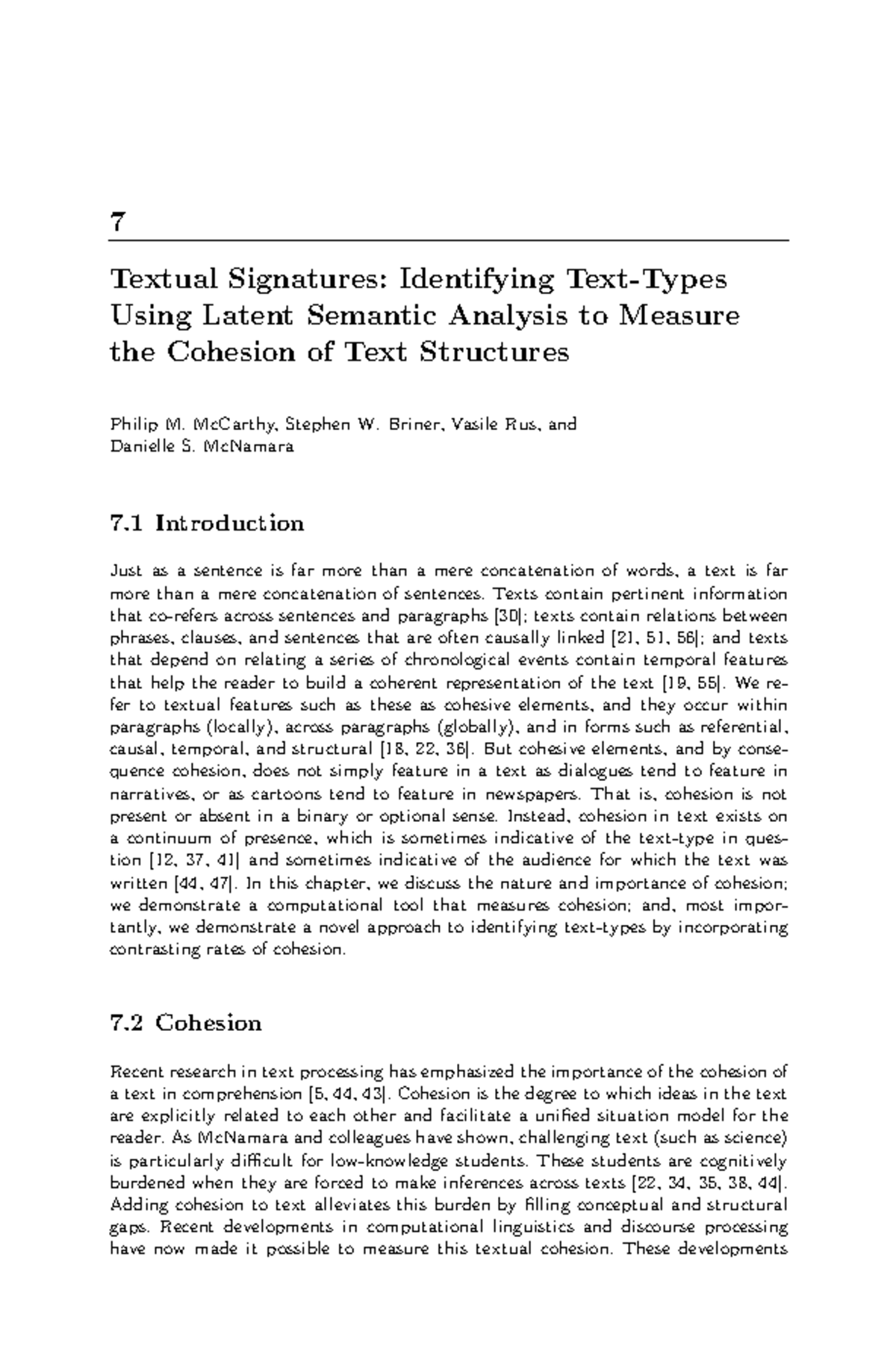 Cohesion Analysis Using Latent Semantic Analysis: A Study - Studocu