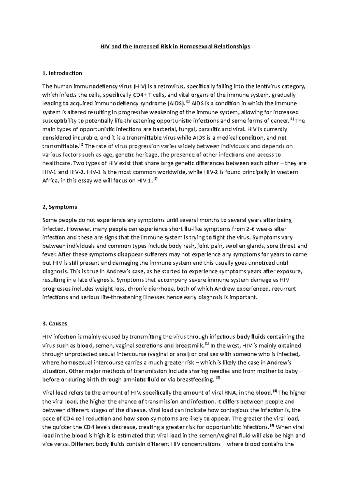 HIV Case Study Essay - Biomedical Approach to Problem Solving - HIV and ...