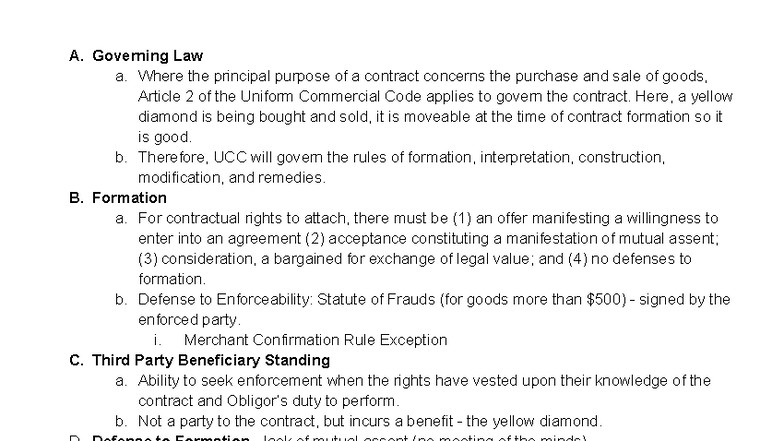 MBE FL Bar Contracts - Essay Drafting Roadmap Guide - Studocu