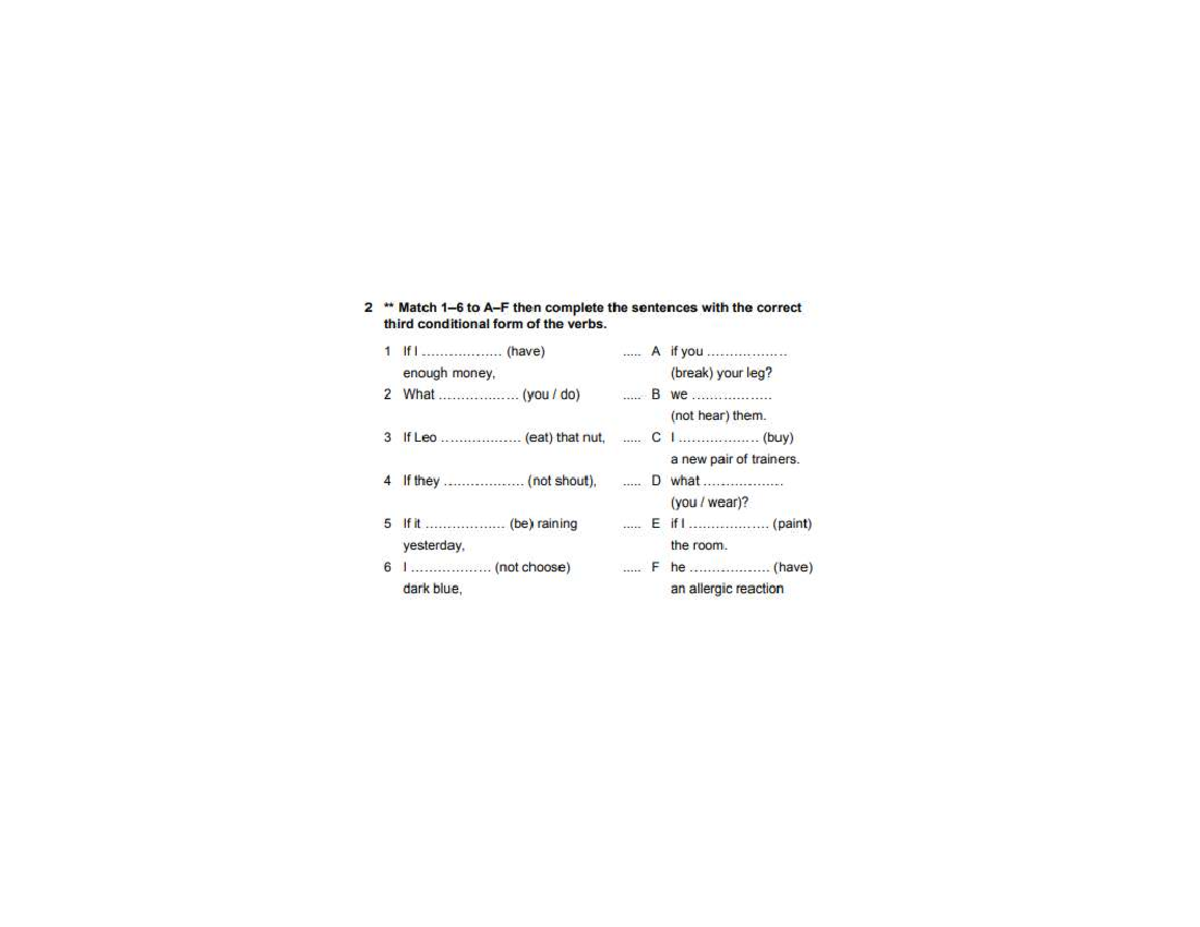 Conditional 3: Completing Sentences with Third Conditional Forms - Studocu