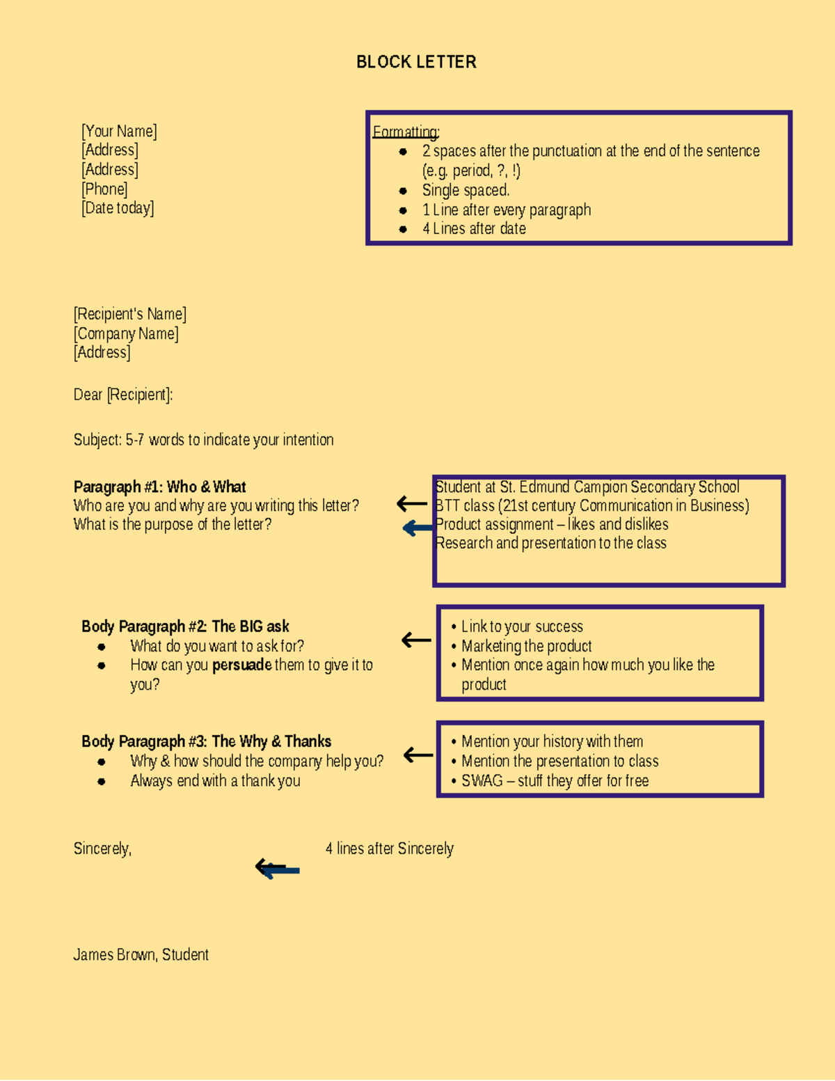 BTT 21st Century Comm: Block Letter Formatting Guide - Studocu
