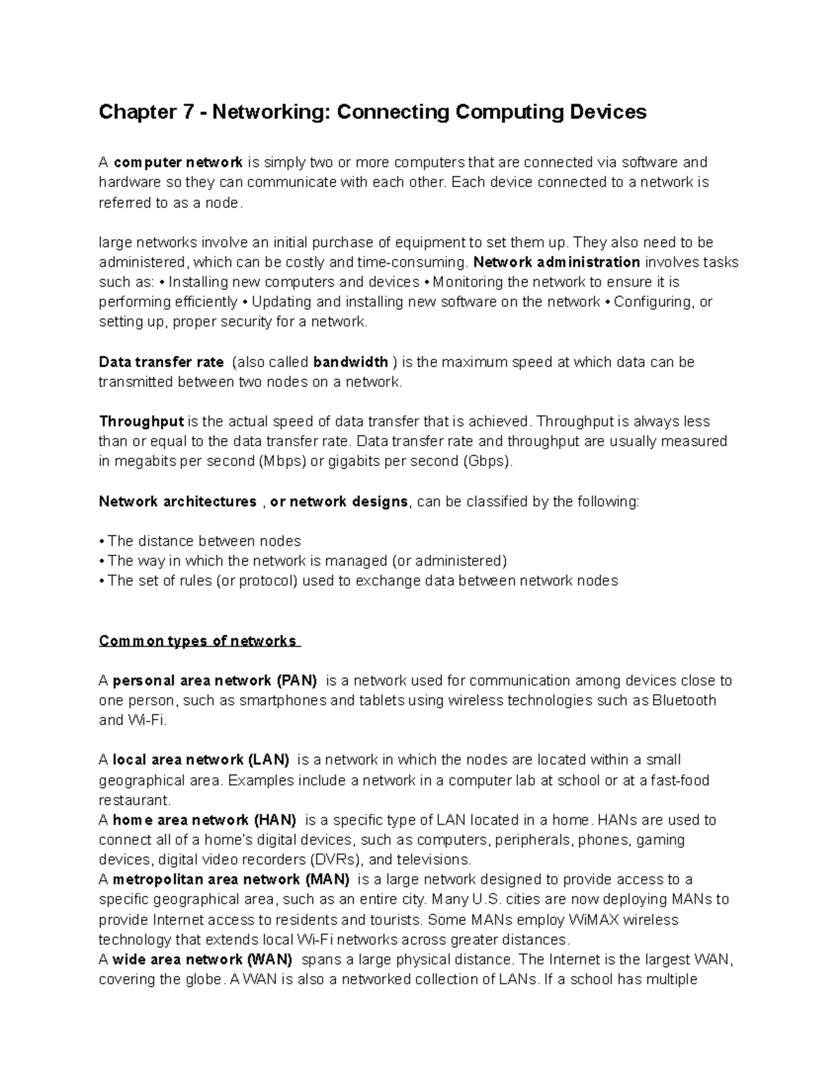 Chapter 7 Networking Overview and Key Concepts - CIS 1000 - Studocu