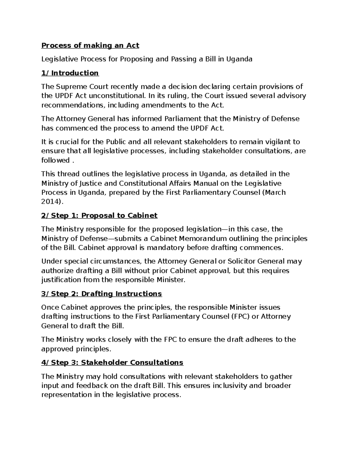 LAW Making Process - Process of making an Act Legislative Process for ...