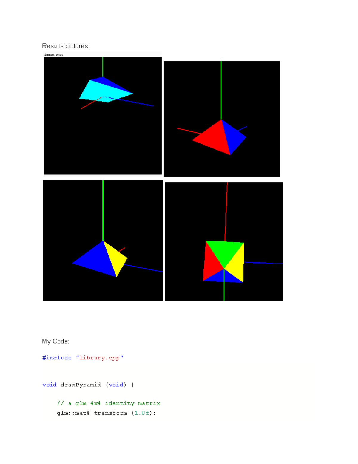 WebLab: Pyramid Drawing Code & Matrix Transformations (CS101) - Studeersnel