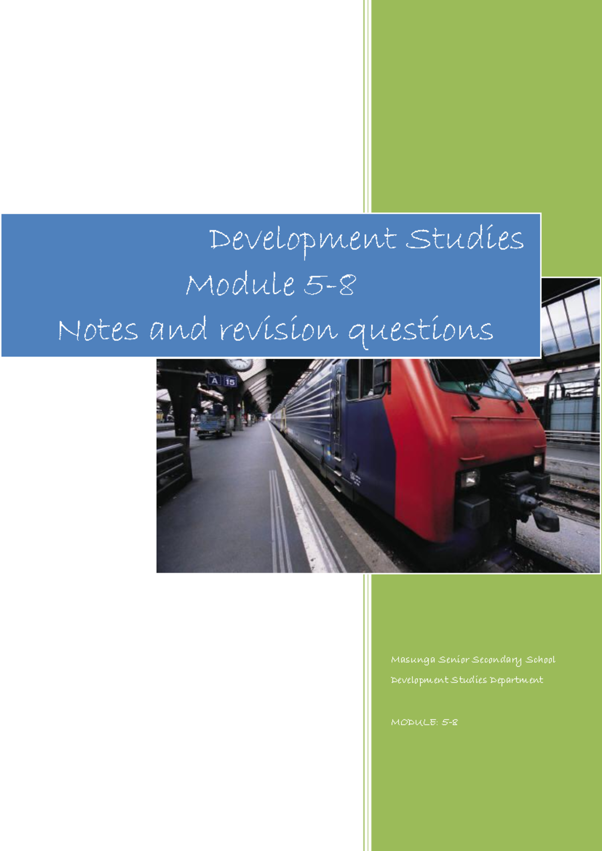 Module 5-8 Development Studies: Women in Development Notes - Studocu