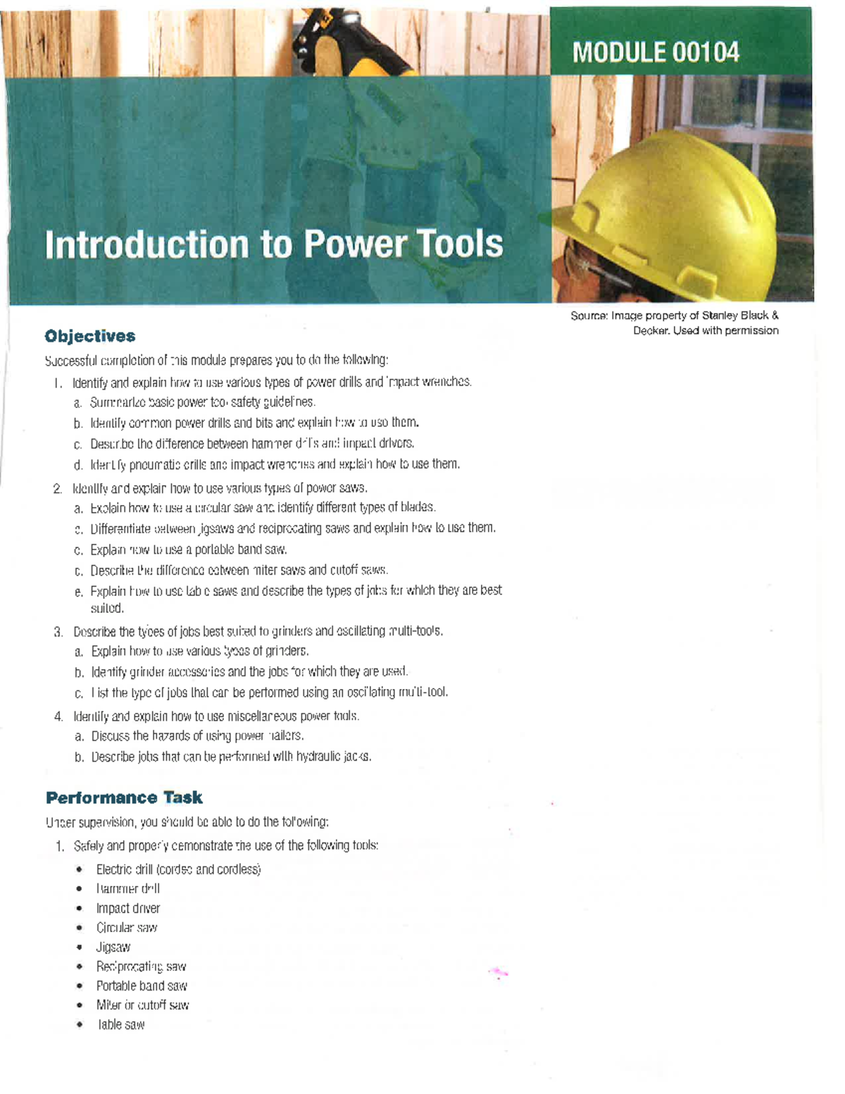 00104 Study Guide: Key Concepts for Power Tools Final Exam - Studocu