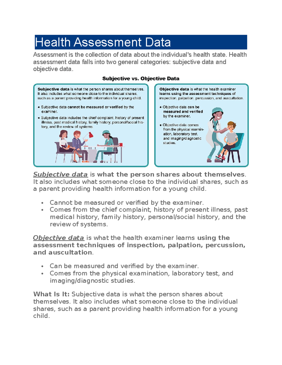 NR 200 Edapt Unit 20  Subjective and Objective Data   Health ...