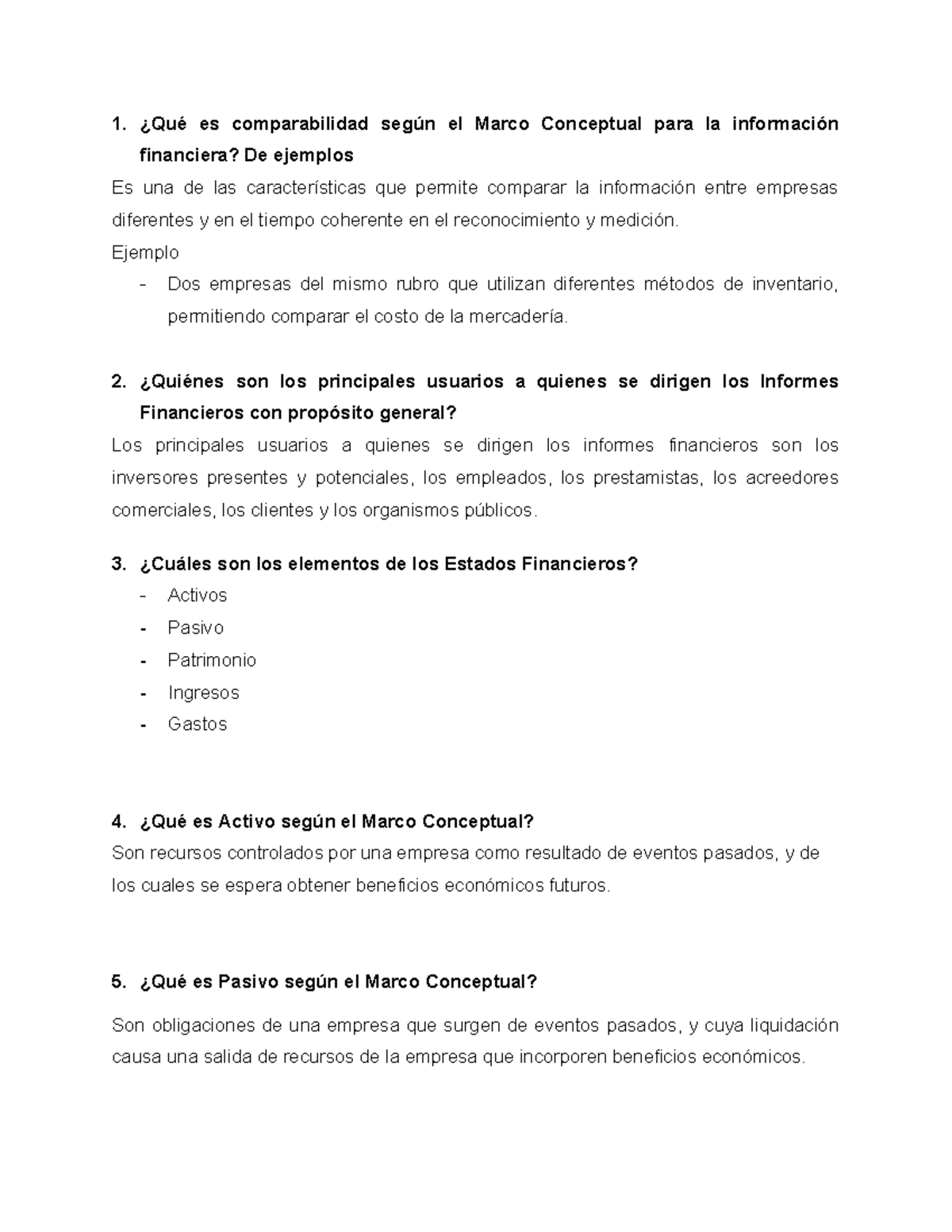 NIC 1: Comparabilidad y Elementos de los Estados Financieros - Studocu