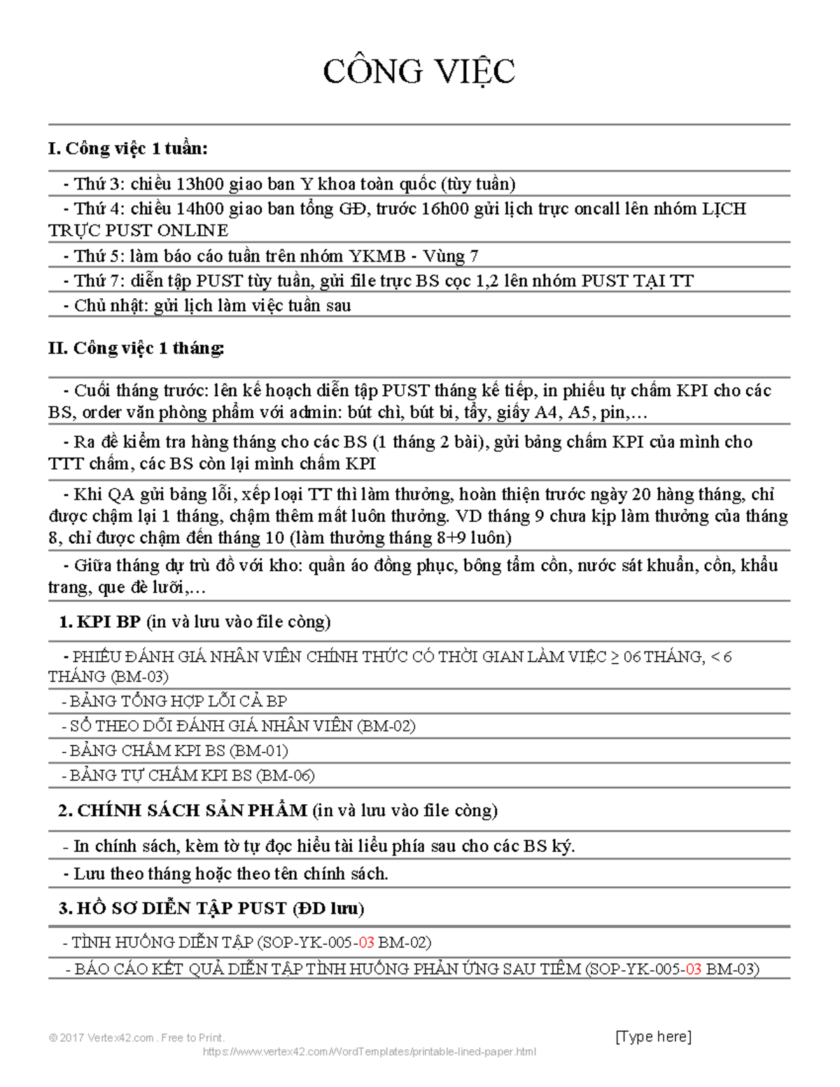 CÔNG VIỆC THÁNG 9 - KẾ HOẠCH VÀ KPI PUST .332 - Studocu