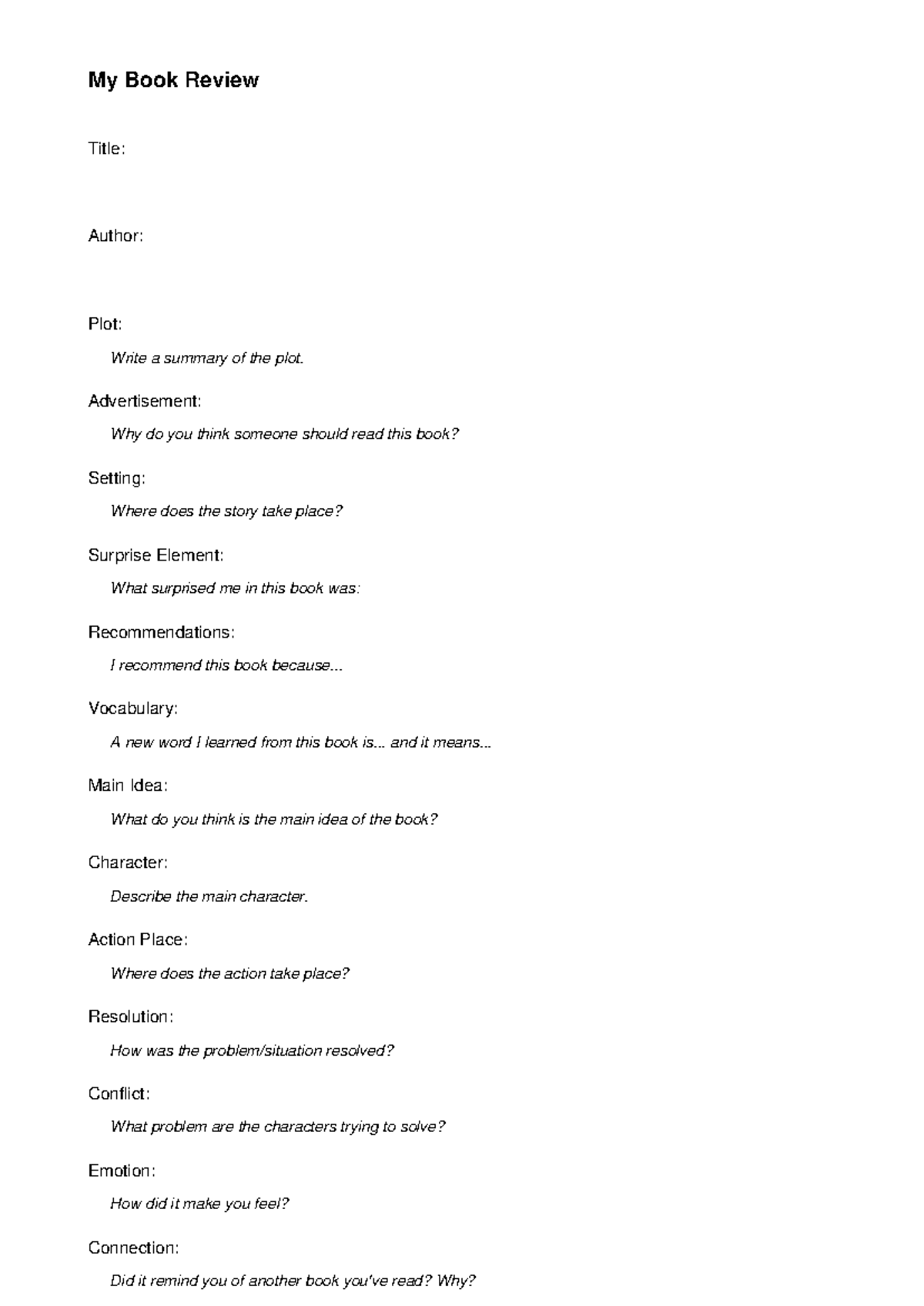ENG 101: Book Review Template and Guidelines - Studocu