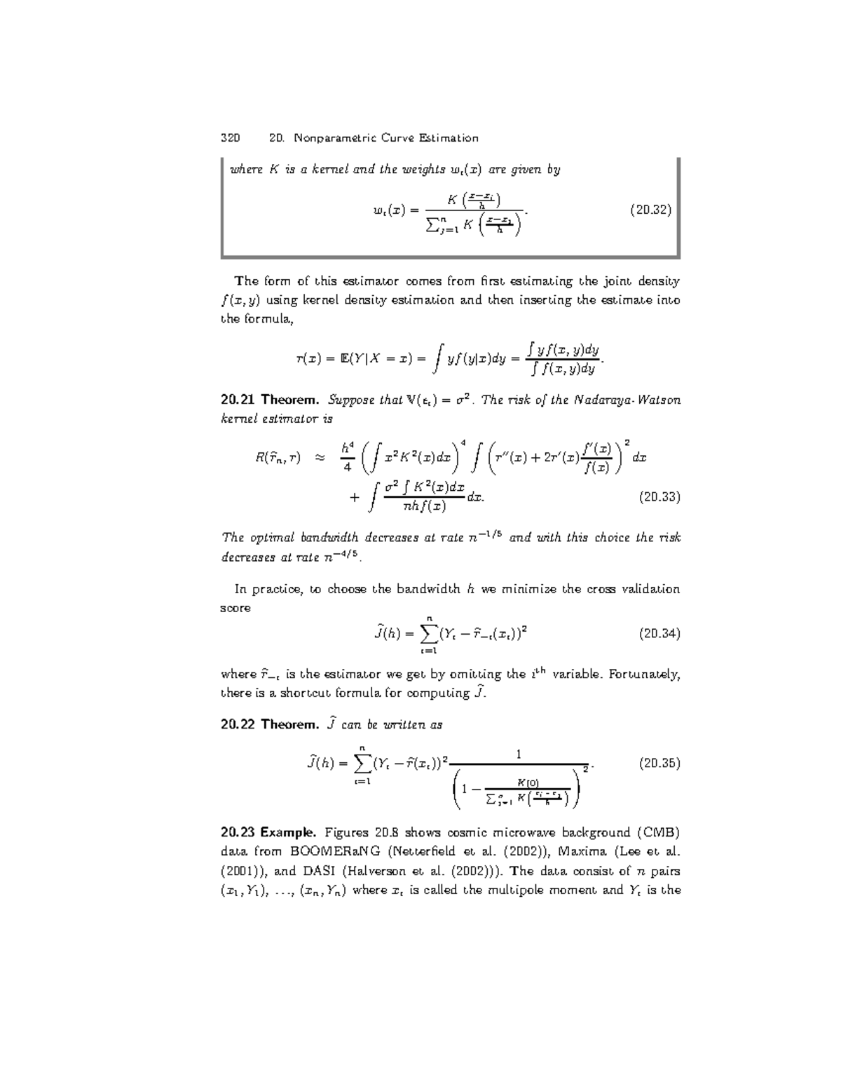 320 20. Nonparametric Curve Estimation in Statistics (Part 169) - Studocu
