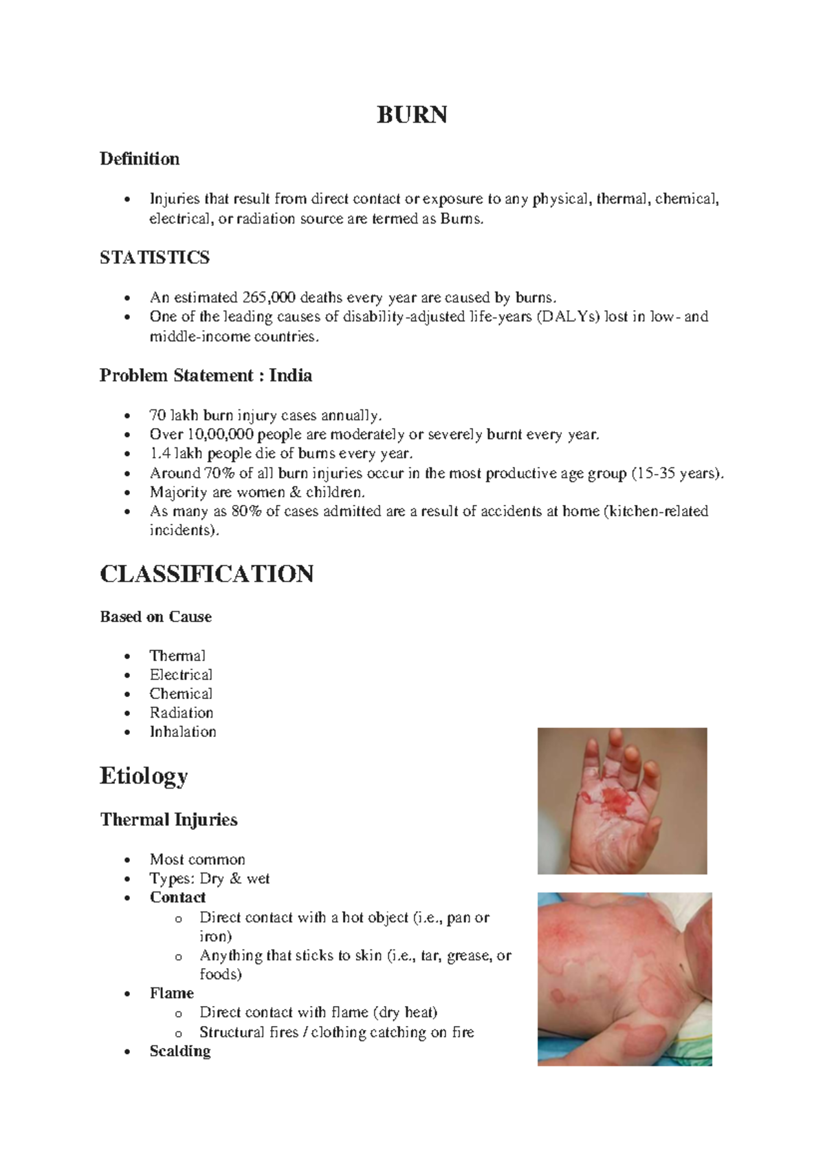 BURN Management and Statistics Overview - DR. NURE ALAM Siddique - Studocu