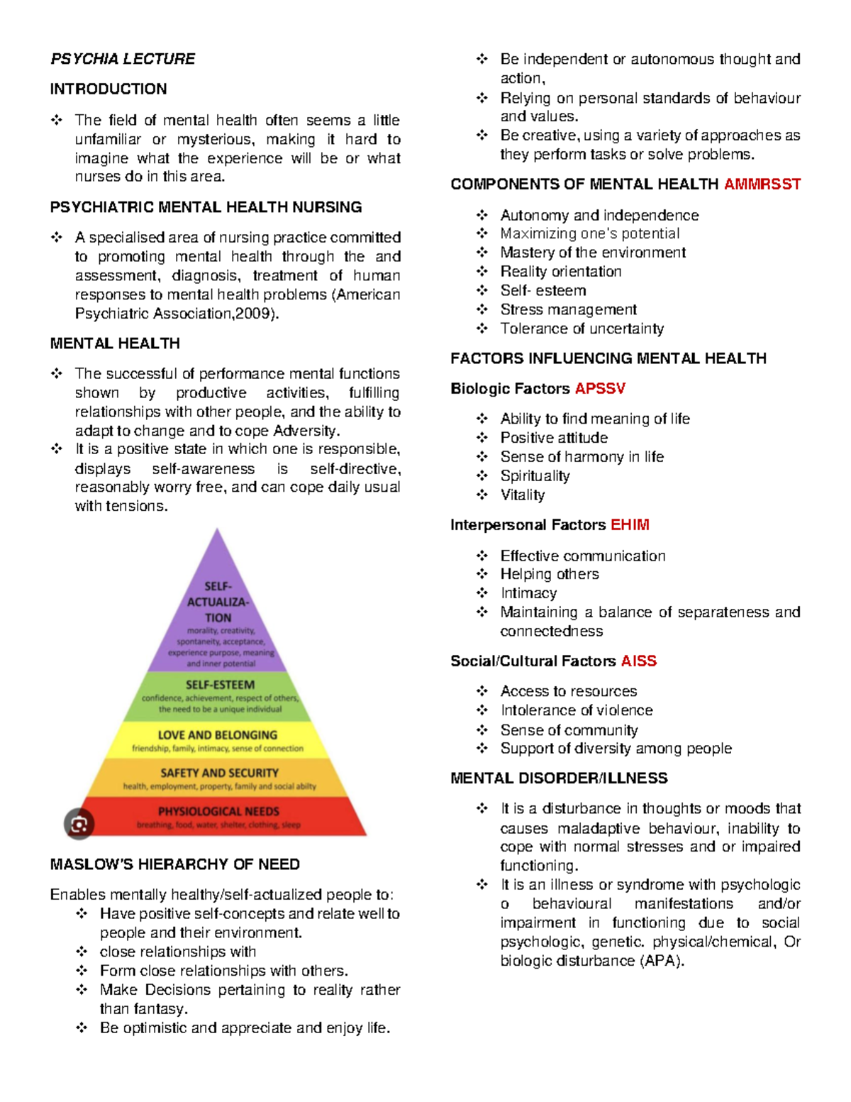 NCM 117 Midterm Exam Review: Key Concepts in Psychiatric Nursing - Studocu