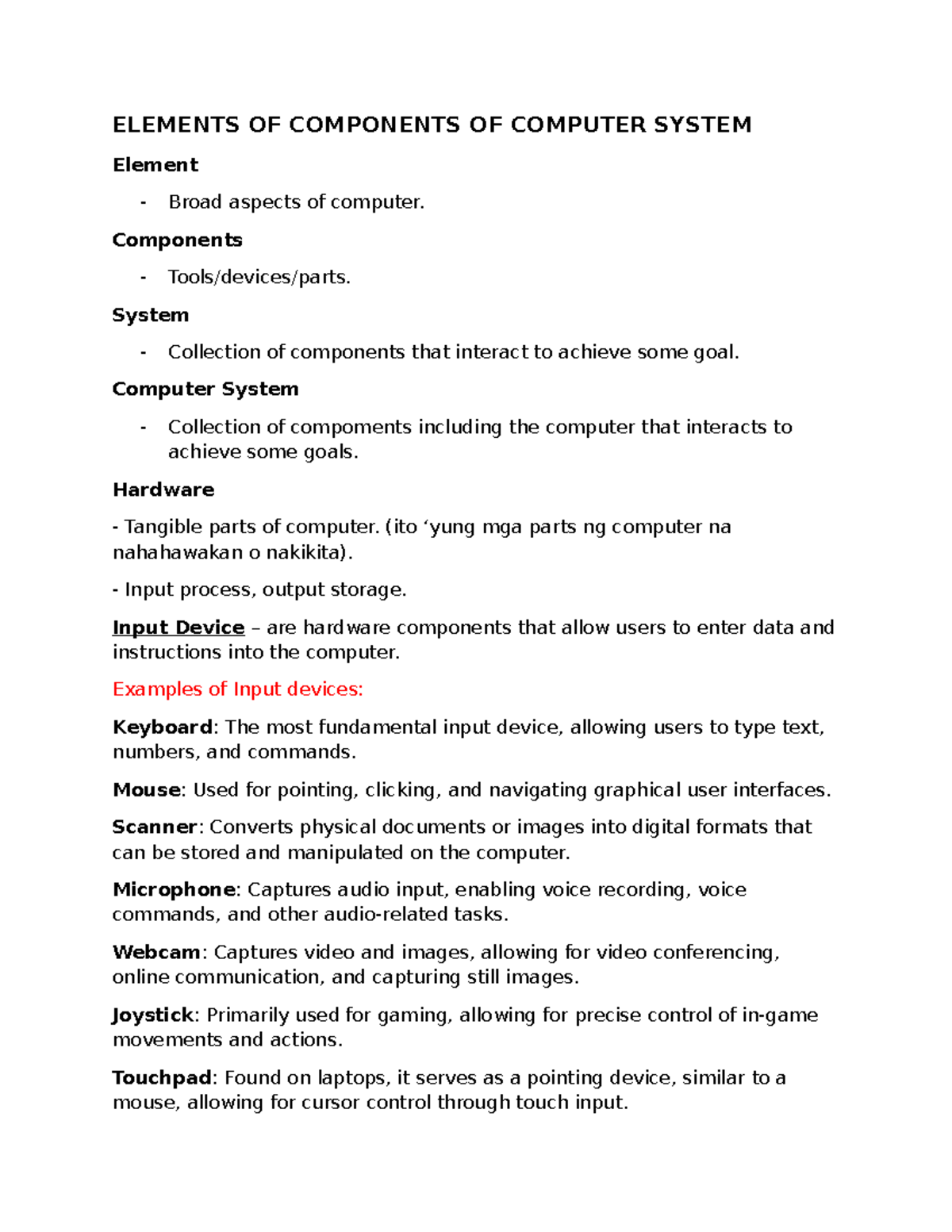 ECCS L0 IPJ Reviewer 1: Components of Computer Systems Overview - Studocu