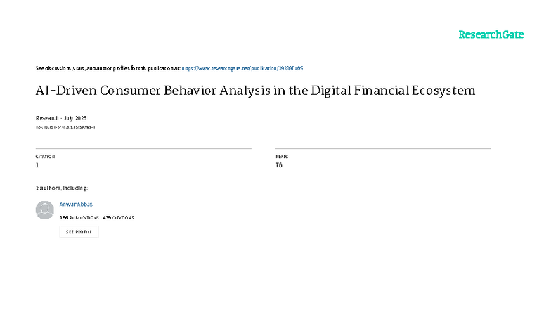 Consumer Behavior Analysis in Digital Finance: A Machine Learning ...