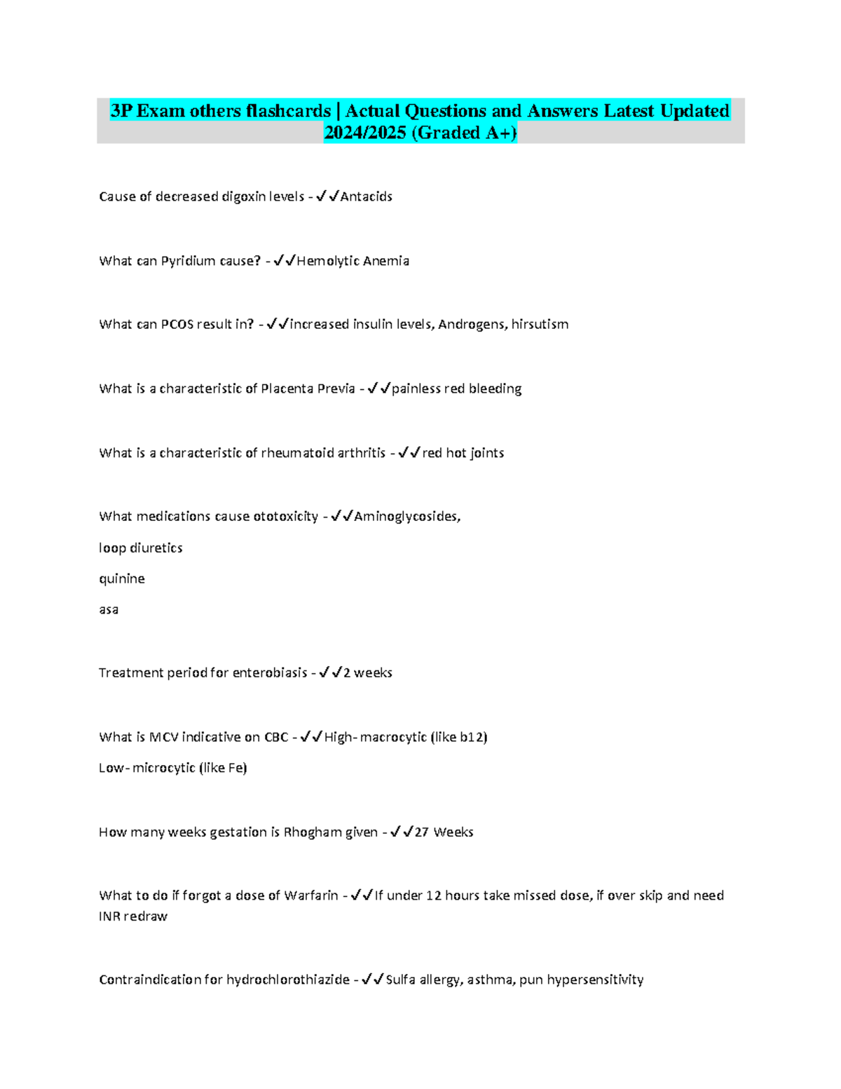 3P Exam Flashcards: Key Questions & Answers (Graded A+) - Studocu