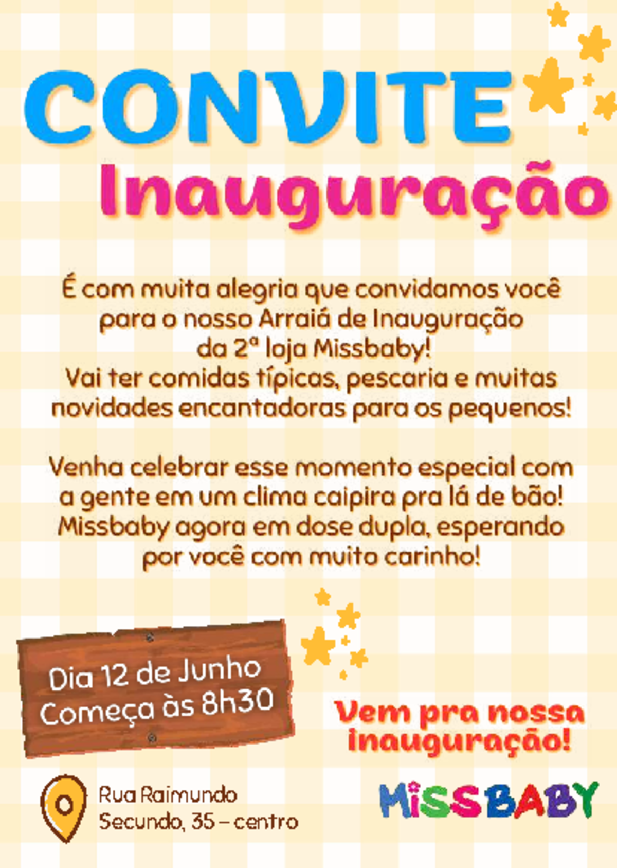 Inauguração da 2a Loja Missba - Arraia Festivo em 12 de Junho - Studocu