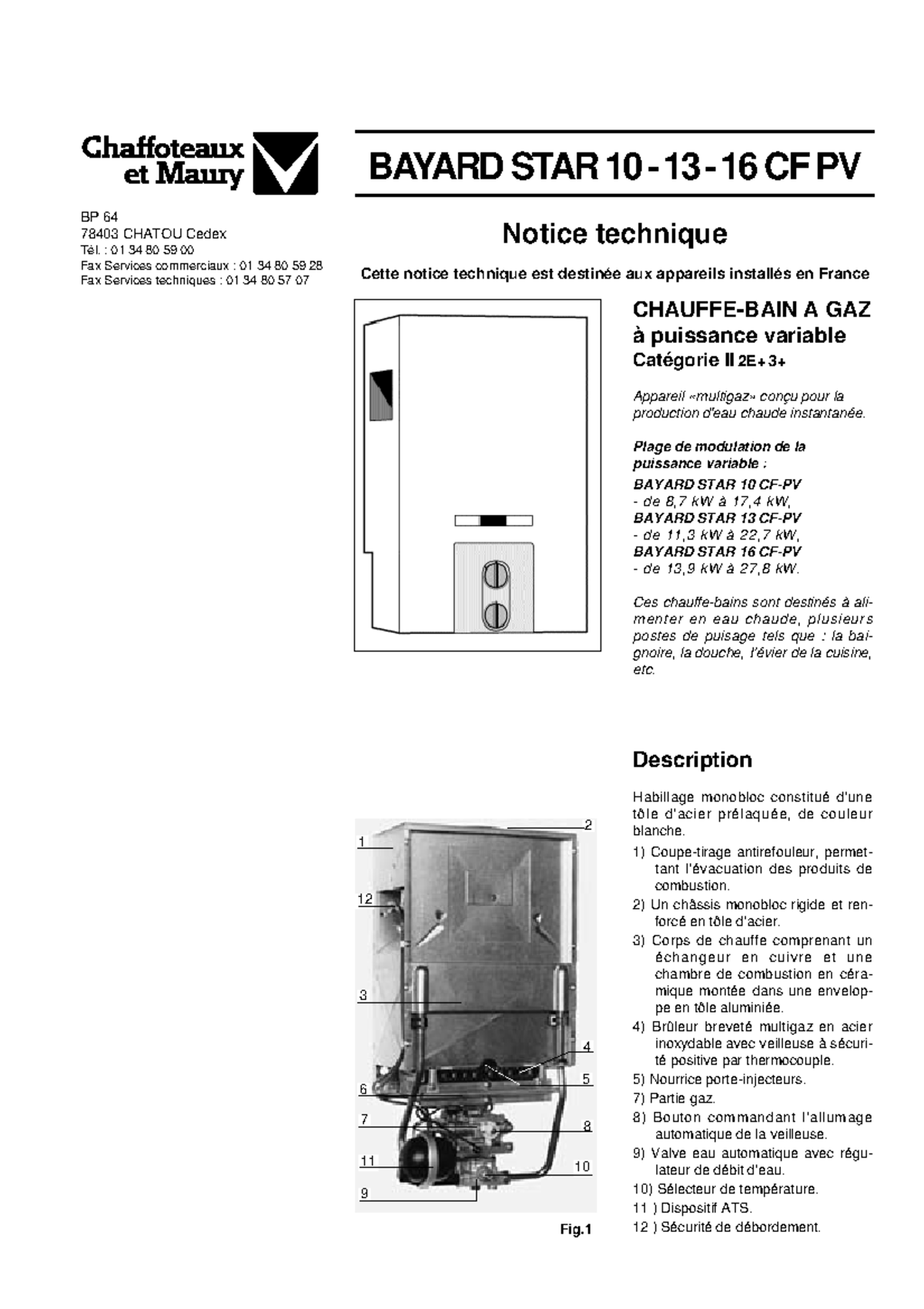 Notice Technique Bayard Star 101316 CF PV Guide d'Installation — free download
