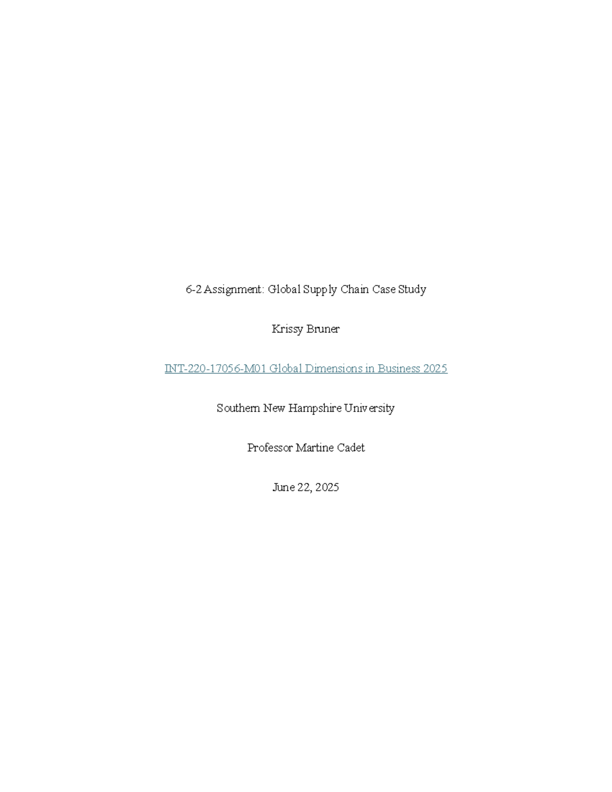 INT 220: Global Supply Chain Case Study on Nike's Challenges and ...