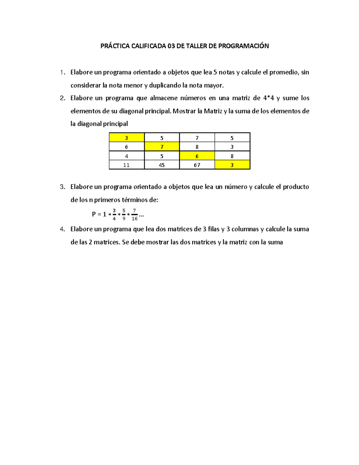 S15 Práctica 03 - Taller de programacion - UTP - Studocu