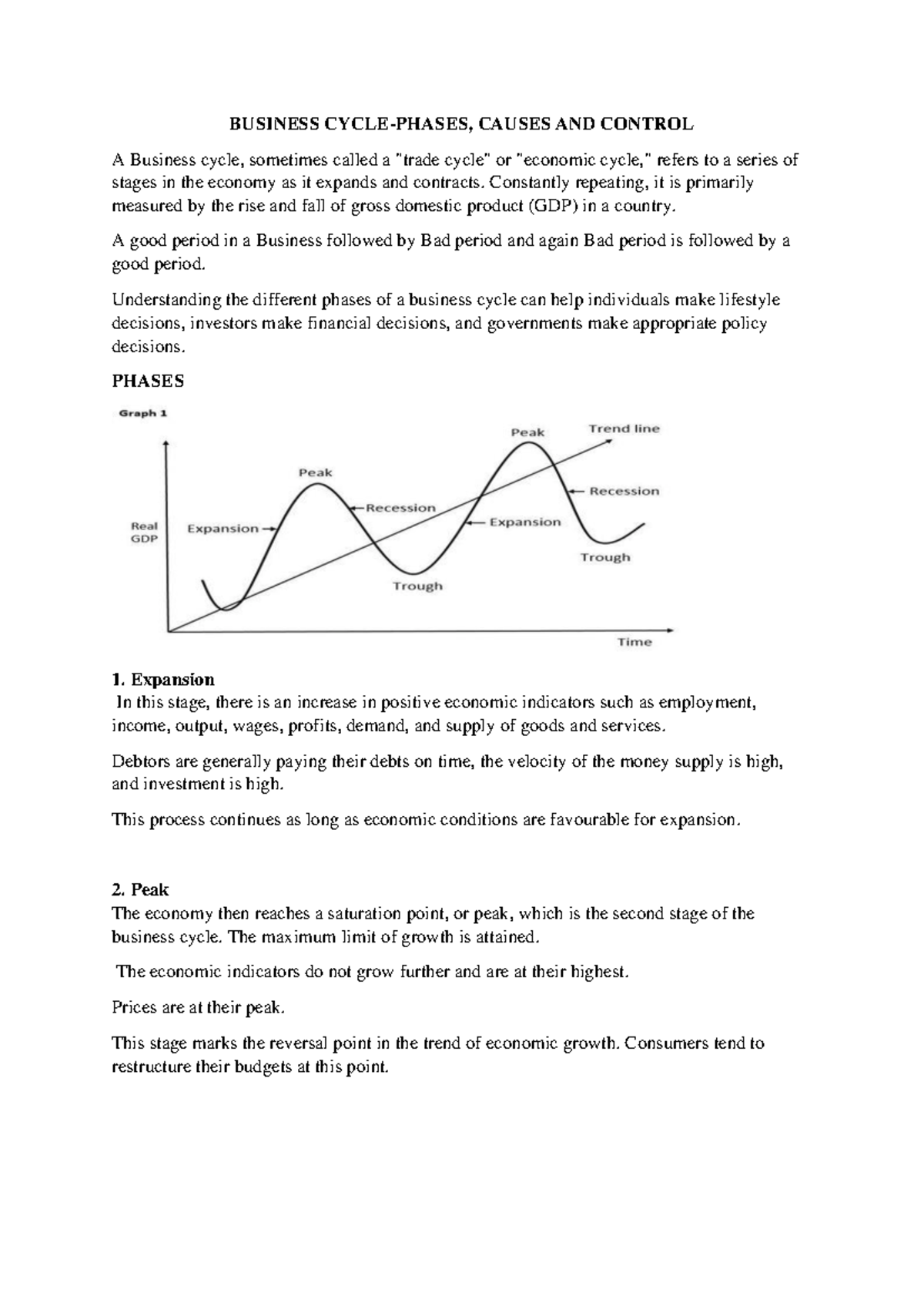 Managerial Economics - Lecture Notes on Business Cycle (1-5) - Studocu